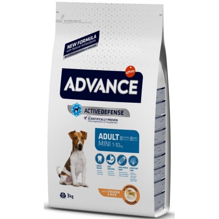 Advance Dog Mini Adult Chicken and Rice КУРИЦА корм для собак мини и малых пород 3 кг (502319)